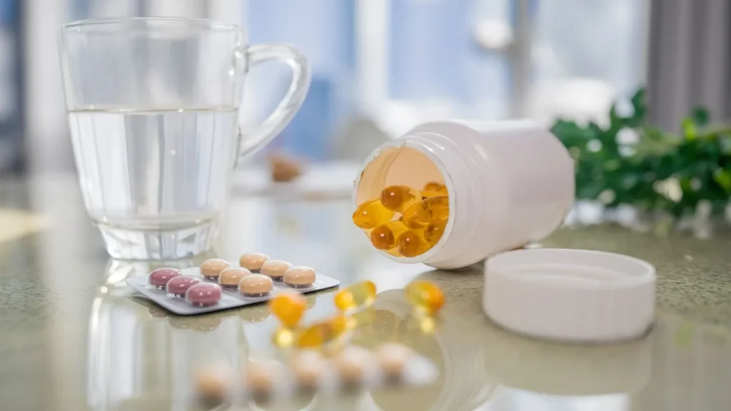 Pills With Glass Of Water