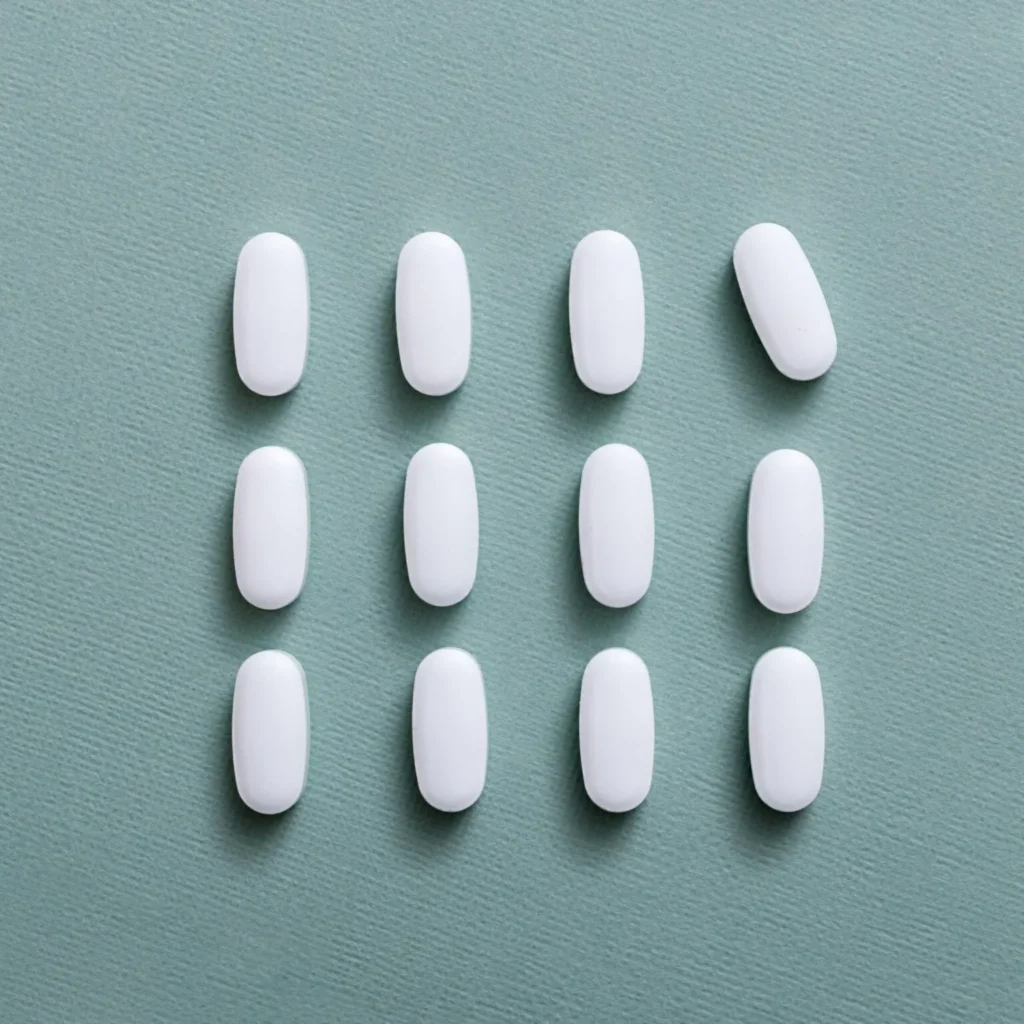 White Tablets Arranged In Grid Pattern