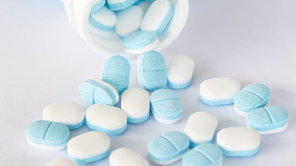 Medicine Tablets On White Background